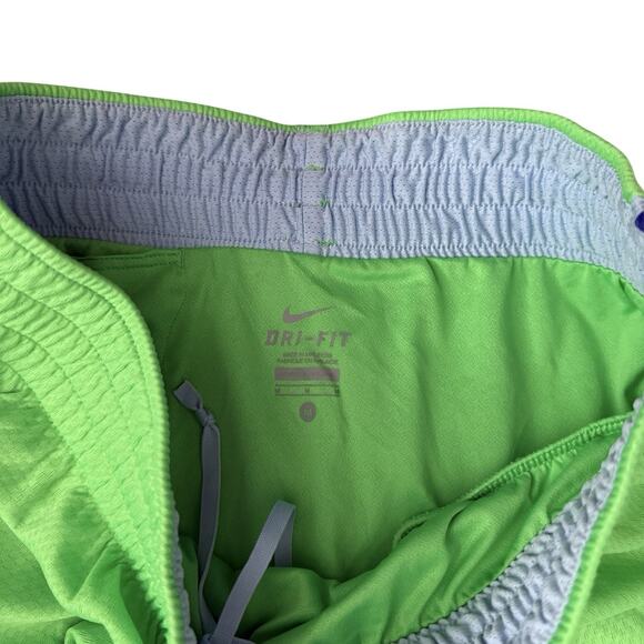Nike Dri-FIT Women's Running Shorts M Medium Green Blue Trim Lined Inner Pocket - Picture 6 of 12